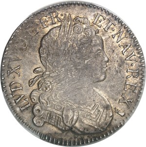 Louis XV (1715-1774). Écu de France-Navarre 1718, CC, Besançon.