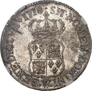 Louis XV (1715-1774). Demi-écu de France-Navarre 1718, W, Lille.