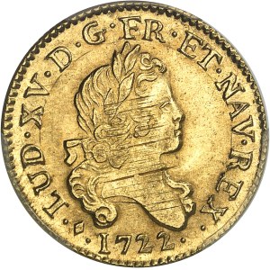 Louis XV (1715-1774). Louis d’or aux 2 L, flan neuf 1722, L, Bayonne.