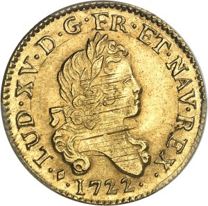 Louis XV (1715-1774). Louis d'or aux 2 L, new blank 1722, L, Bayonne.