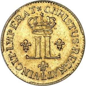 Louis XV (1715-1774). Louis d’or aux 2 L, flan neuf 1722, L, Bayonne.