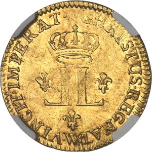 Louis XV (1715-1774). Louis d'or aux 2 L, new blank 1721, W, Lille.