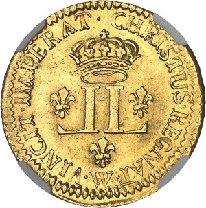 Louis XV (1715-1774). Louis d'or aux 2 L, new blank 1722, W, Lille.