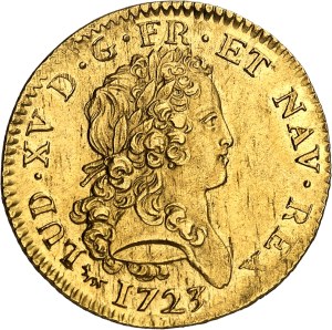 Louis XV (1715-1774). Double louis d'or dit mirliton 1723, A, Paris.