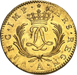 Louis XV (1715-1774). Double louis d'or dit mirliton 1723, A, Paris.