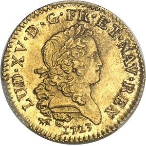 Louis XV (1715-1774). Louis d’or dit Mirliton aux palmes courtes 1723, A, Paris.