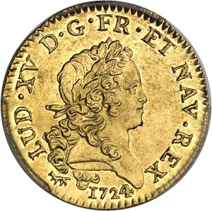 Louis XV (1715-1774). Louis d'or dit Mirliton aux palmes longues 1724, A, Paris.