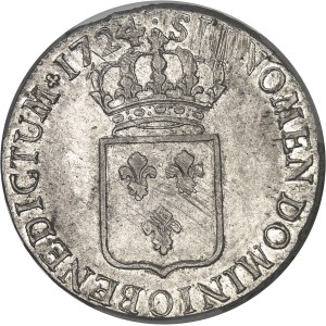 Louis XV (1715-1774). Écu de France, flan neuf 1724, O, Riom.
