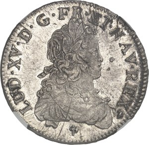 Louis XV (1715-1774). Écu de France, new flan 1724, 9, Rennes.