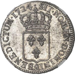 Louis XV (1715-1774). Écu de France, flan neuf 1724, 9, Rennes.
