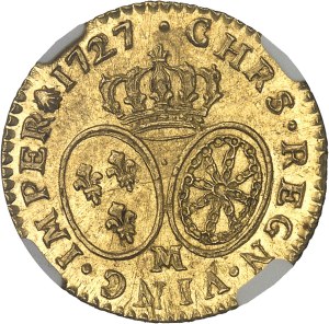 Louis XV (1715-1774). Louis d'or aux lunettes 1727, M, Toulouse.