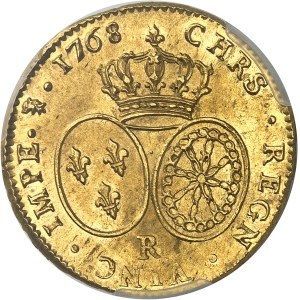 Louis XV (1715-1774). Double louis d’or au bandeau 1768, R, Orléans.