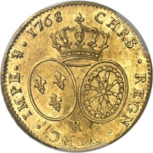 Louis XV (1715-1774). Double louis d'or au bandeau 1768, R, Orléans.