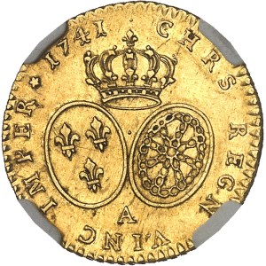 Louis XV (1715-1774). Demi-louis d’or au bandeau 1741, A, Paris.