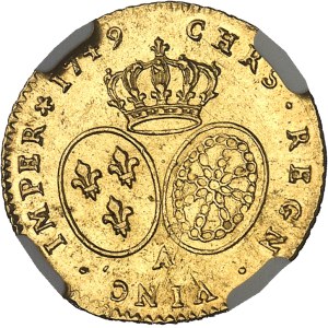 Louis XV (1715-1774). Demi-louis d’or au bandeau 1749, 2e semestre, A, Paris.
