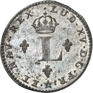 Louis XV (1715-1774). Double sol, dit “au gros L”, probable faux d’époque 1742, H, La Rochelle.