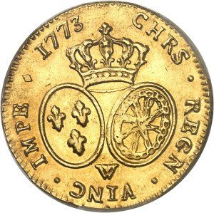 Louis XV (1715-1774). Double louis d'or à la vieille tête 1773, W, Lille.