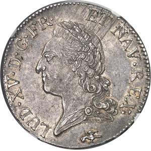 Louis XV (1715-1774). Écu dit à la vieille tête 1772, D, Lyon.