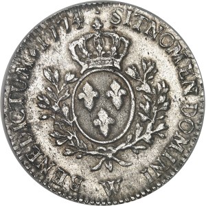 Louis XV (1715-1774). Écu dit à la vieille tête 1774, W, Lille.