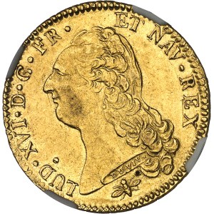 Louis XVI (1774-1792). Double louis d’or à la tête nue 1786, 2d semestre, D, Lyon.