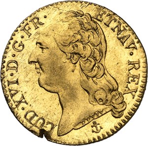 Louis XVI (1774-1792). Louis d'or à la tête nue 1787, H, La Rochelle.