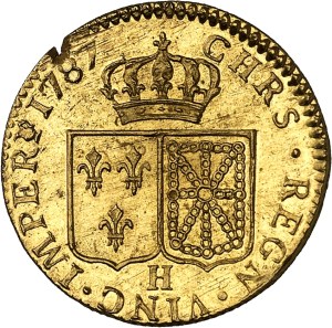 Louis XVI (1774-1792). Louis d'or à la tête nue 1787, H, La Rochelle.