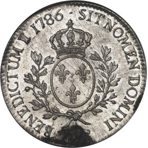 Louis XVI (1774-1792). Écu de Béarn aux rameaux d’olivier 1786, vache, Pau.