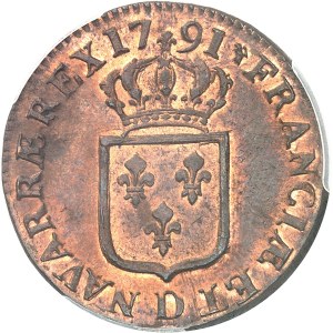 Louis XVI (1774-1792). Sol 1791, 2d semestre, D, Lyon.