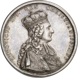 Louis XVI (1774-1792). Médaille, vœux de la ville de Troyes à l’occasion du sacre royal à Reims le 11 juin 1775, par B. Duvivier MDCCLXXV (1775), Paris.