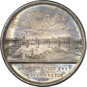 Louis XVI (1774-1792). Médaille, pont de Louis XVI [actuel Pont de la Concorde], par B. Duvivier MDCCLXXXVIII (1788), Paris.