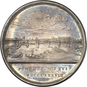 Louis XVI (1774-1792). Medal, Pont de Louis XVI [now Pont de la Concorde], by B. Duvivier MDCCLXXXVIII (1788), Paris.