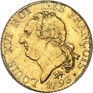 Constitution (1791-1792). Louis d'or de 24 livres 1793, A, Paris.