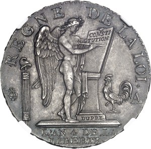 Constitution (1791-1792). Half-ecu of 3 livres FRANÇOIS 1792, 2nd semester - An 4, A, Paris.