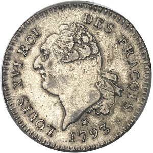 Constitution (1791-1792). 30 sols FRANÇOIS, variété FRACOIS 1793 - An 5, W, Lille.