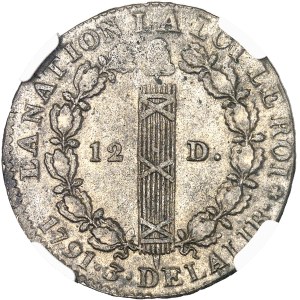 Constitution (1791-1792). 12 deniers FRANÇOIS 1791, 1er semestre - An 3, A, Paris.