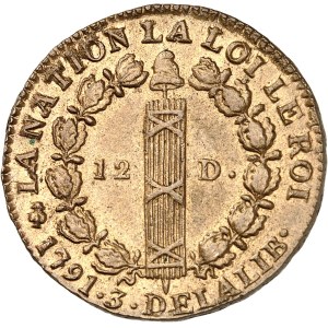 Constitution (1791-1792). 12 deniers FRANÇOIS 1791 - An 3, A, Paris.