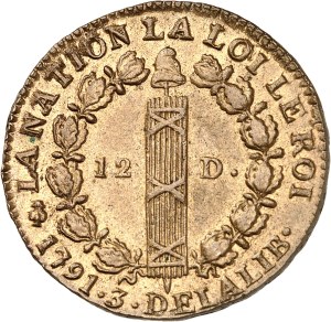 Constitution (1791-1792). 12 deniers FRANÇOIS 1791 - An 3, A, Paris.