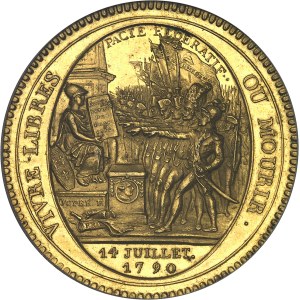 Constitution (1791-1792). Cinq sols de Monneron au serment, en bronze doré, Frappe spéciale (SP) 1792, An IV, Birmingham.