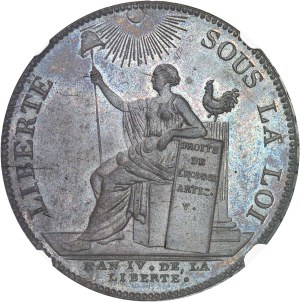 Constitution (1791-1792). Deux sols de Monneron à la Liberté, Flan bruni (PROOF) 1792 - AN IV.