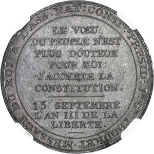 Constitution (1791-1792). Monneron at the King's Oath, by Dupré 1791, Birmingham.