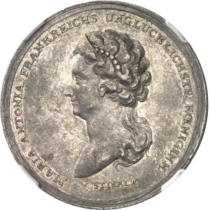 Constitution (1791-1792). Médaille, mort de la Reine, par J. J. G. Stierle 1793, Berlin.