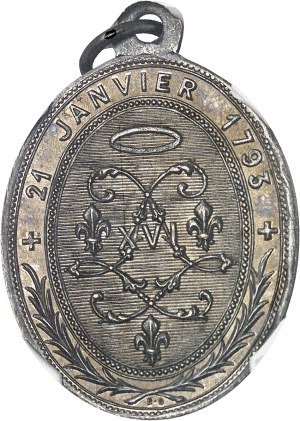 Constitution (1791-1792). Commemorative medal, dates of death of Louis XVI and Marie-Antoinette 1793 (Restoration).