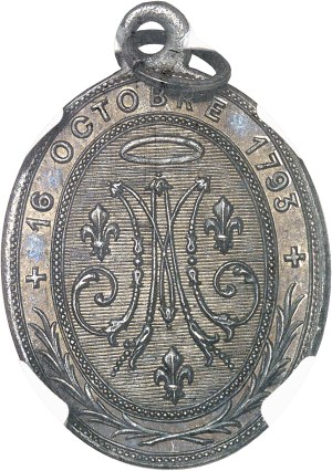 Constitution (1791-1792). Commemorative medal, dates of death of Louis XVI and Marie-Antoinette 1793 (Restoration).