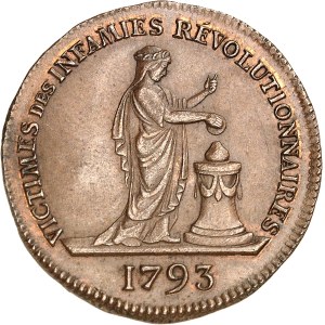 Constitution (1791-1792). Jeton, Louis XVII (victimes de la Révolution) [1793], époque Restauration, Paris.