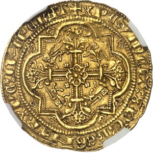 Aquitaine, Édouard III (1325-1362). Léopard d’or, 3e émission ND (juillet 1357), Bordeaux.