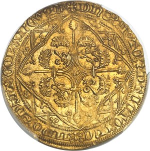 Aquitaine, Edward IV, the Black Prince (1362-1372). Pavillon d'or or noble guyennois à la rose, 1st ND issue (1362-1372), P, Poitiers.
