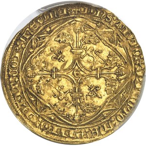 Aquitaine, Édouard IV, le Prince Noir (1362-1372). Pavillon d’or ou noble guyennois à l’E, 1ère émission ND (c.1364), R, La Rochelle.