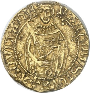 Aquitaine, Charles of France (1469-1472). Demi-hardi d'Or, 2nd type ND, Bordeaux.