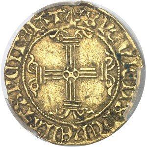 Aquitaine, Charles de France (1469-1472). Demi-hardi d’Or, 2e type ND, Bordeaux.