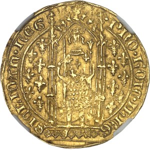Provence (Comté de), Jeanne, seule (1362-1382). Franc à pied 5e type ND (1362-1382).